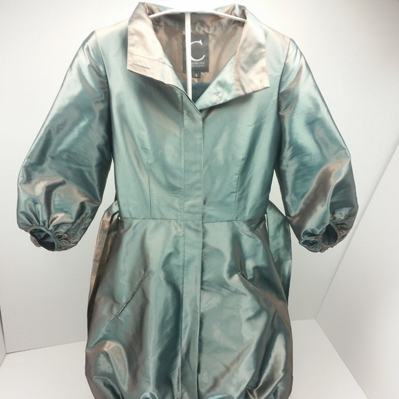 Metallic Jacket Bubble Coat Chameleon Shiny Dress - Picture 1 of 6